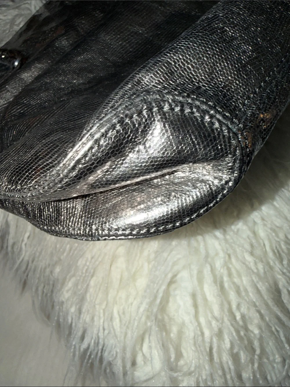 NEW Never Used! Michael Kors Metallic Silver Tote with Chain Handles